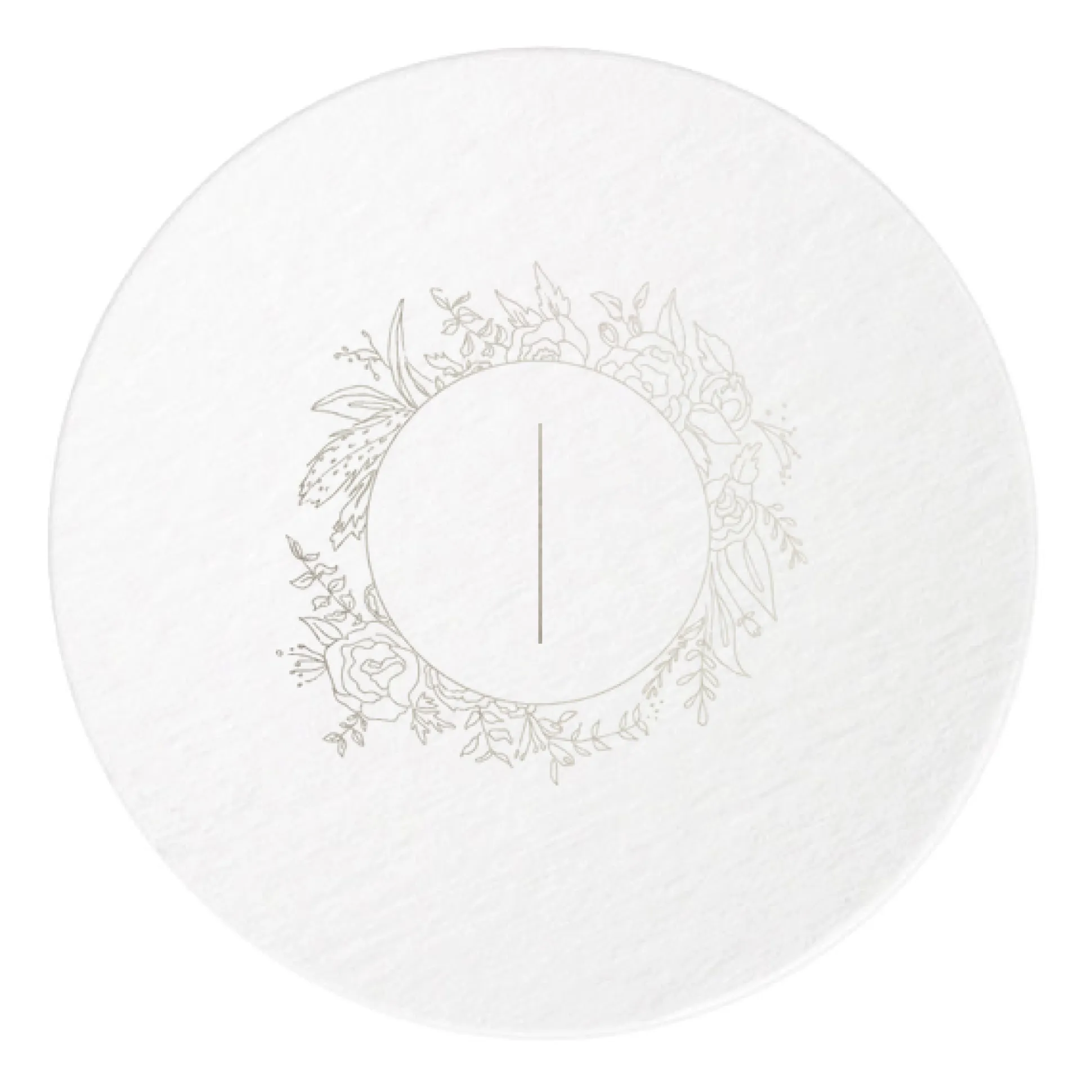 Floral Border Initials Coasters, Silver Foil