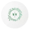Floral Border Initials Coasters, Green Foil