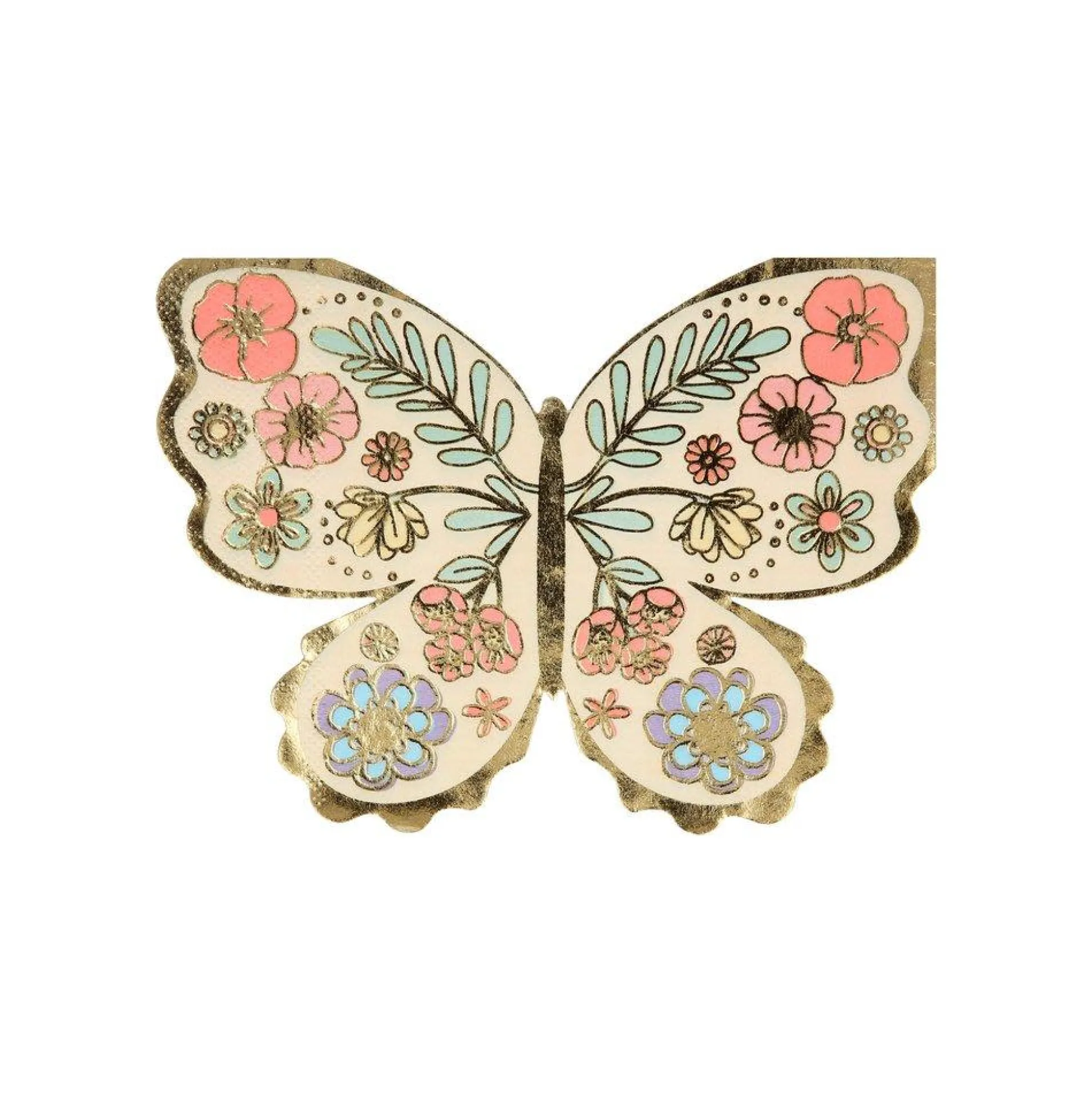 Floral Butterfly Napkins, Pack of 16