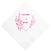 Floral Names Custom Cocktail Napkin, Fuchsia Foil