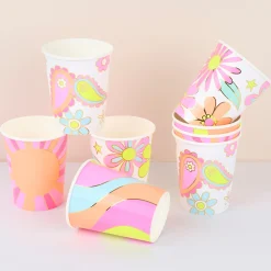Flower Power Cups (x 8)