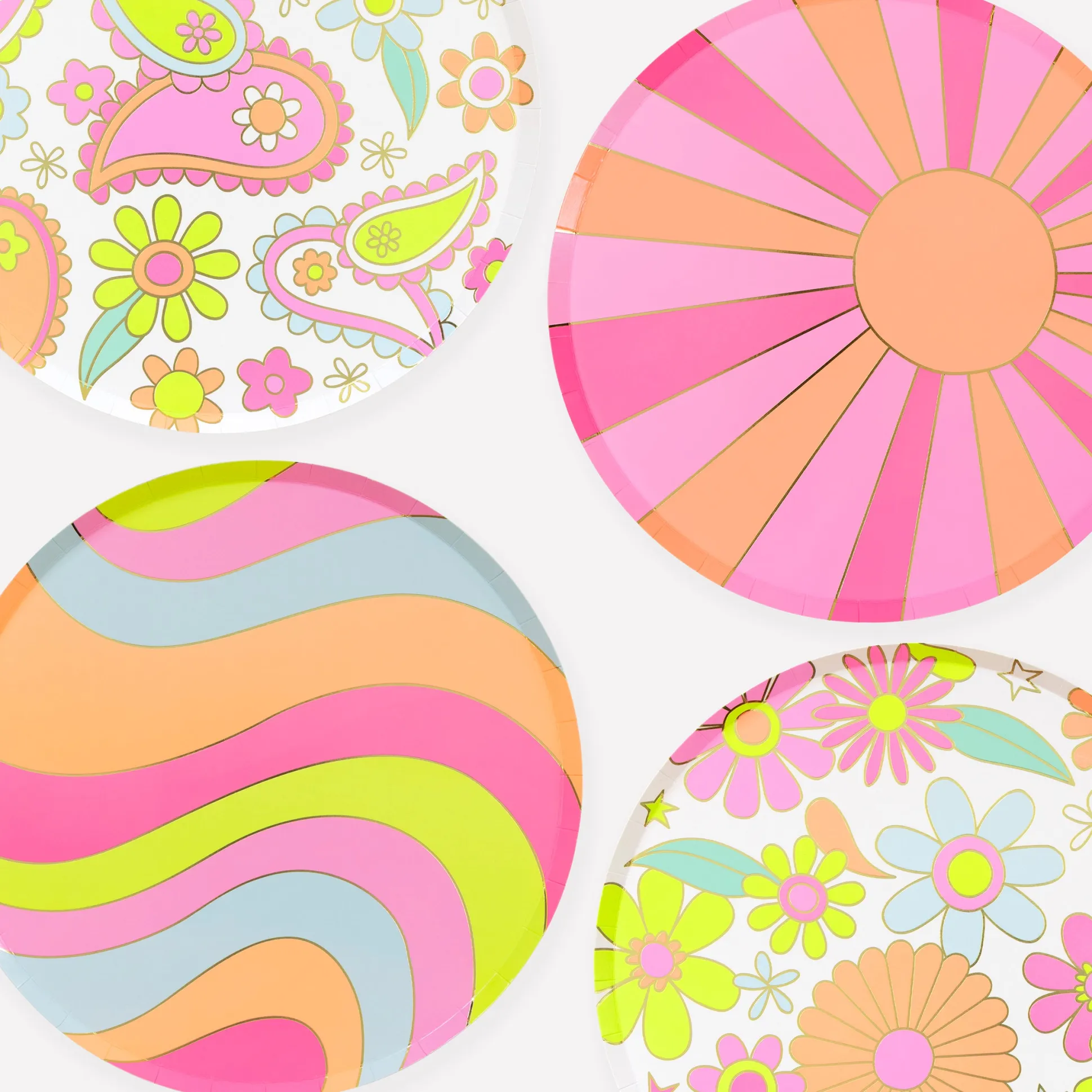Flower Power Dinner Plates (x 8)