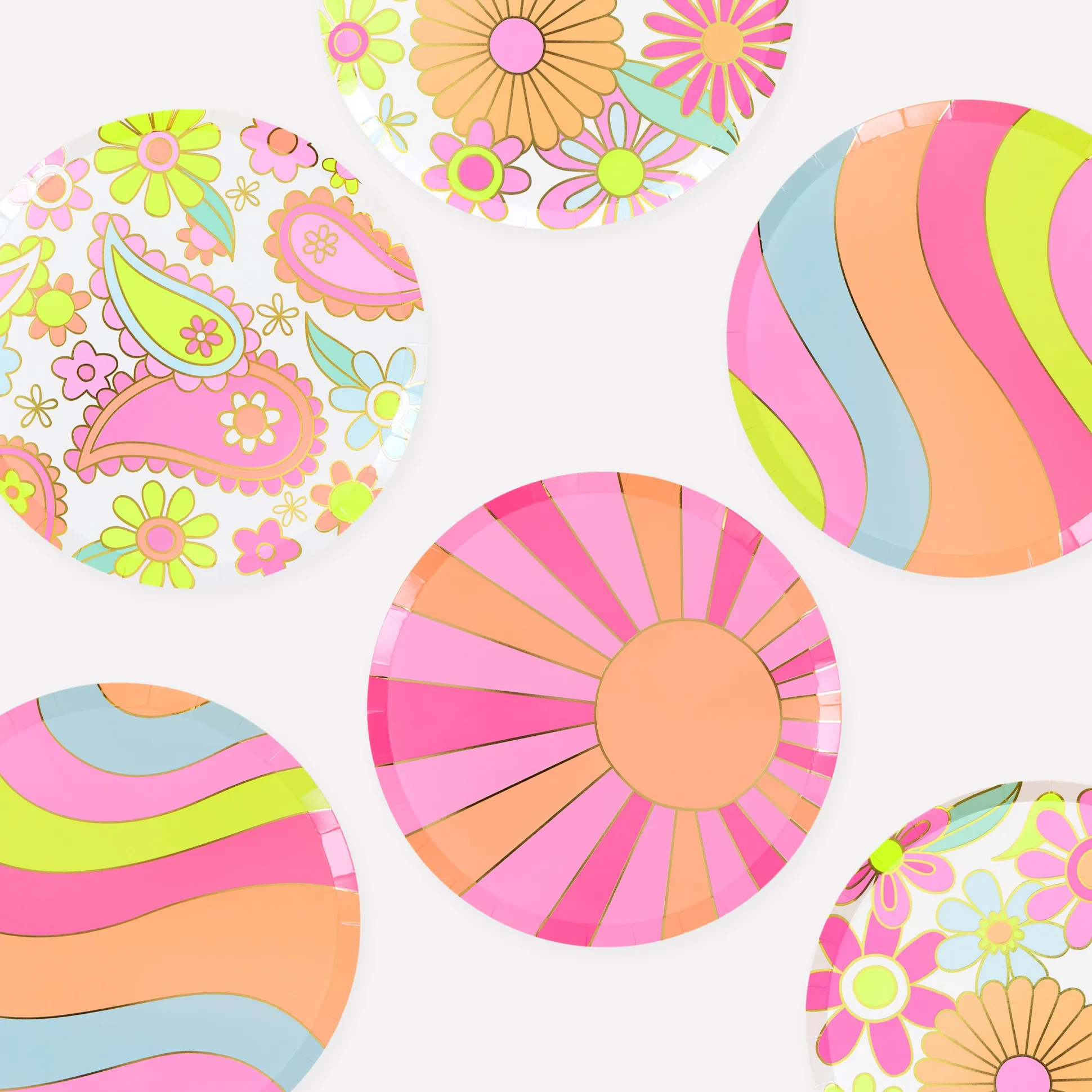 Flower Power Side Plates (x 8)