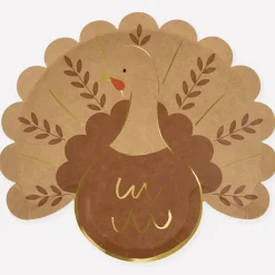 Folk Turkey Plates, Pack of 8