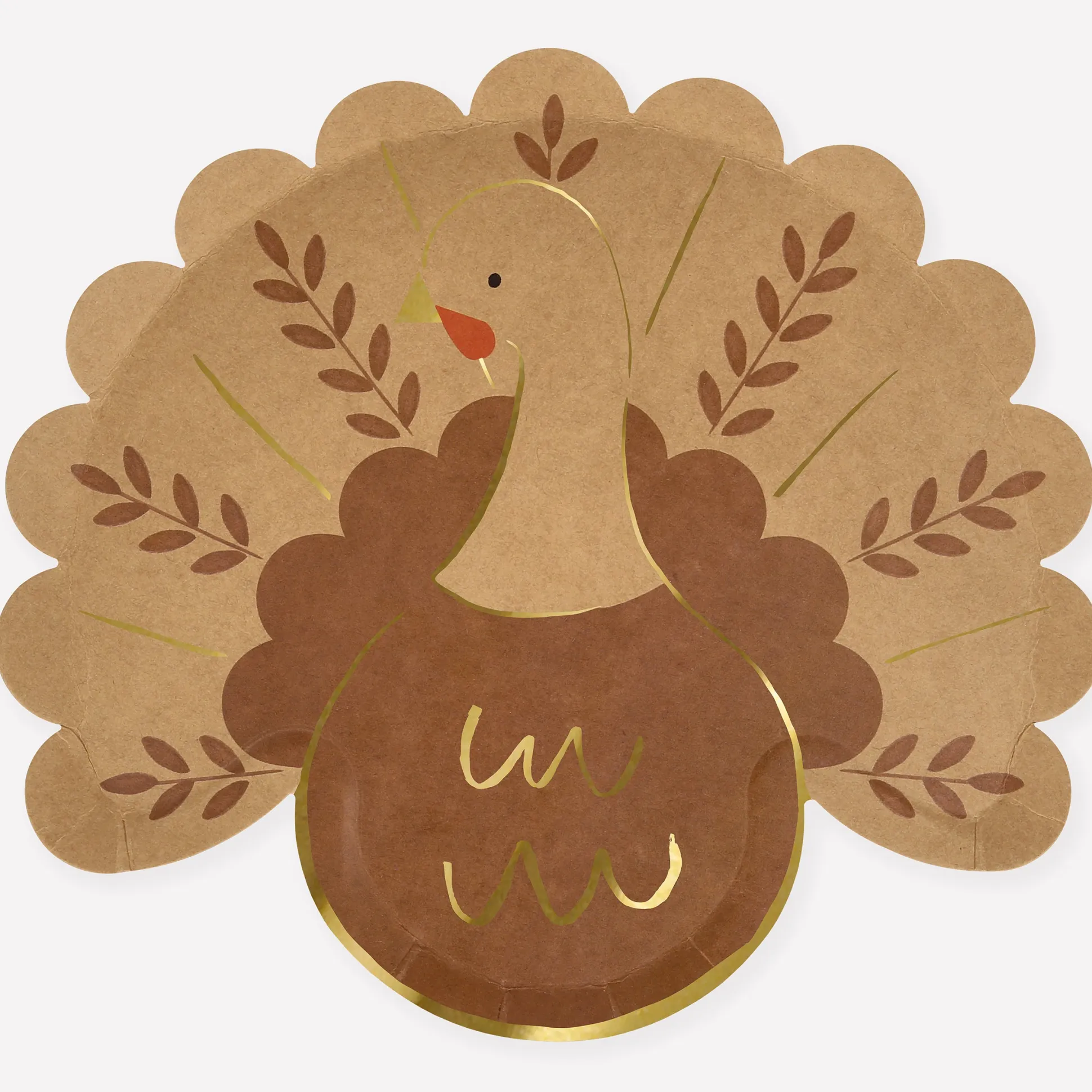 Folk Turkey Plates, Pack of 8