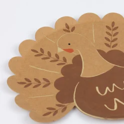 Folk Turkey Plates, Pack of 8