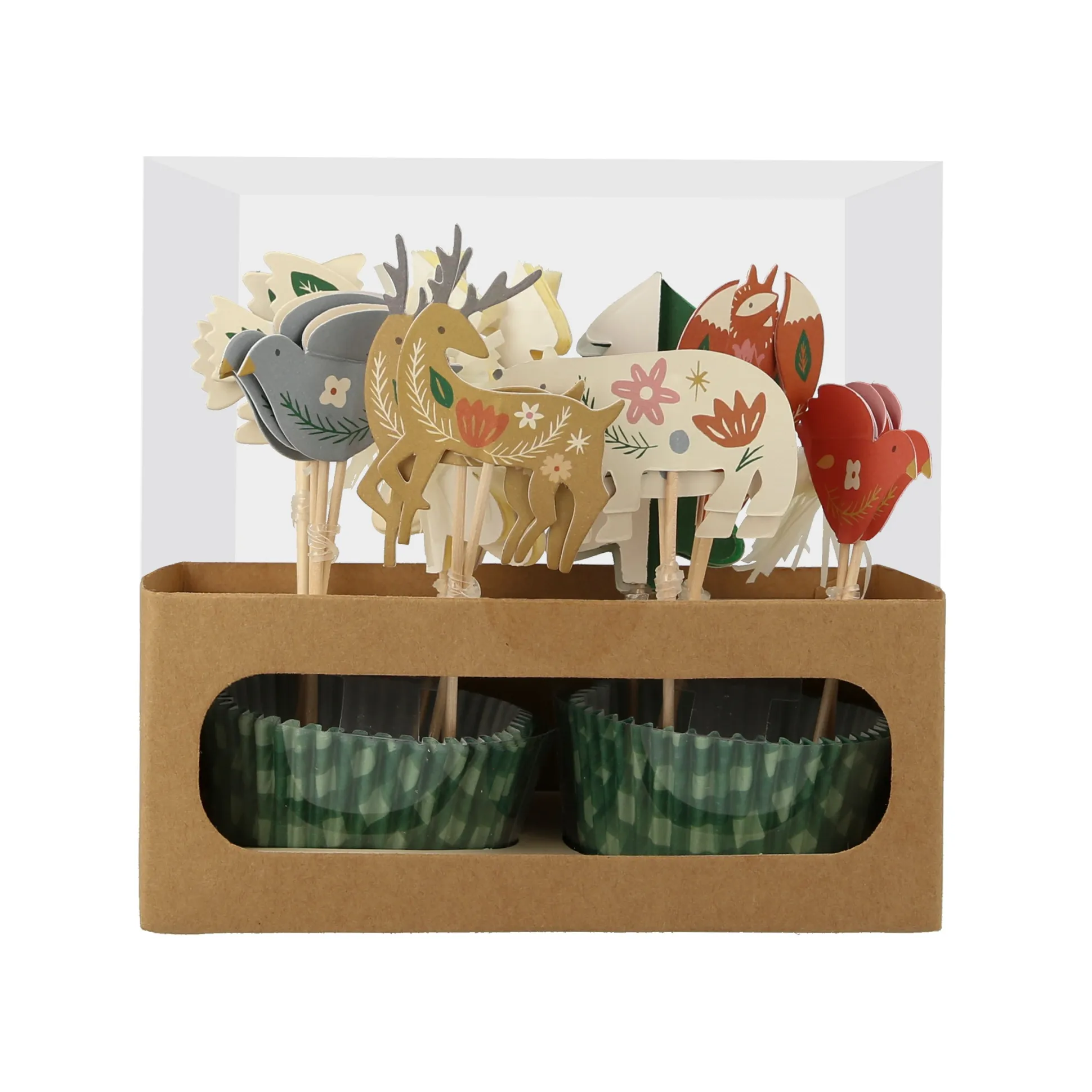 Folk Woodland Cupcake Kit, Pack of 24