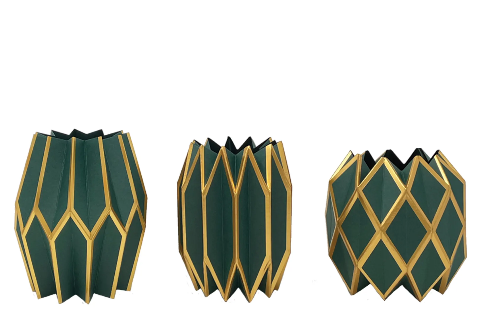 Forest Green Vase Wraps, Set of 3