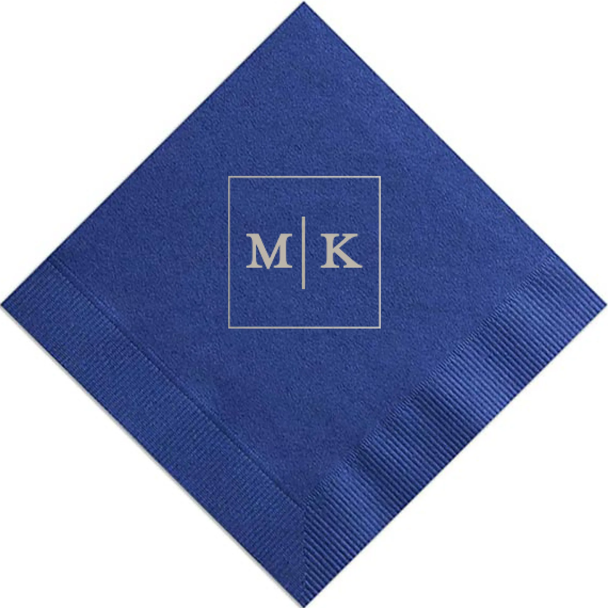 Frames Initial Custom Cocktail Napkin, Silver Foil