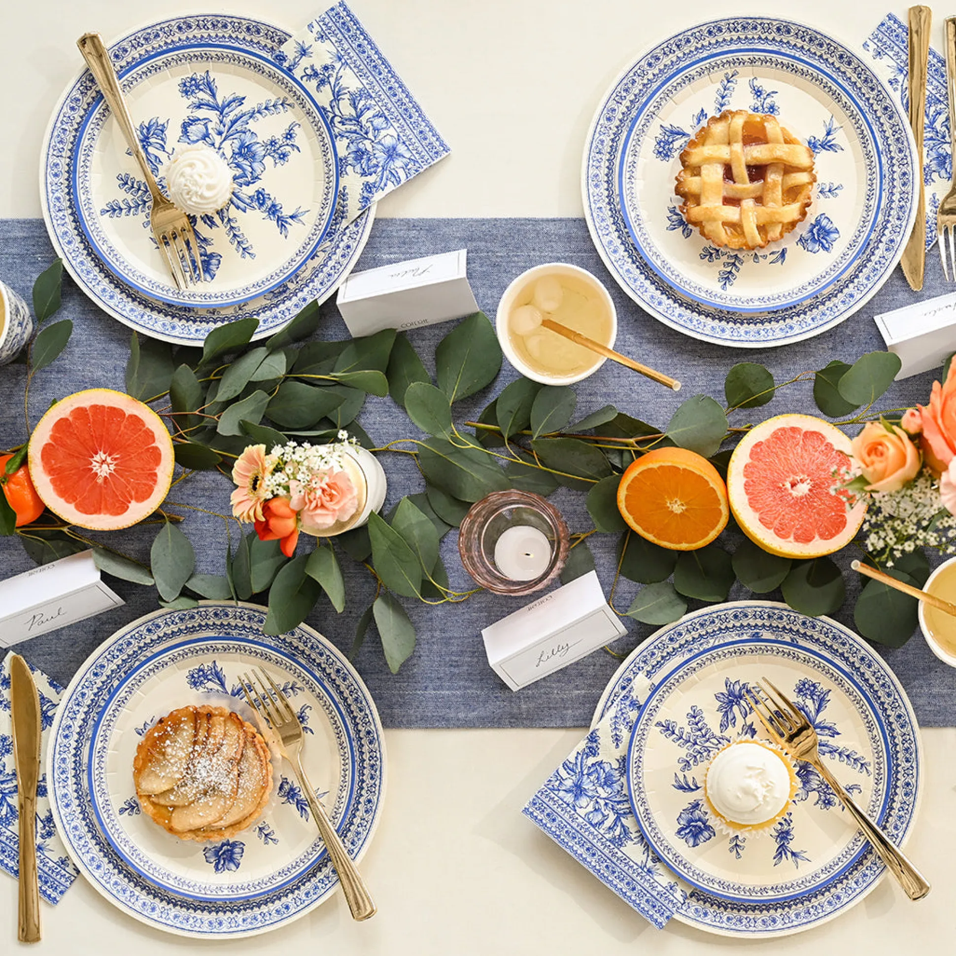 French Toile Cocktail Napkins (25 per pack)