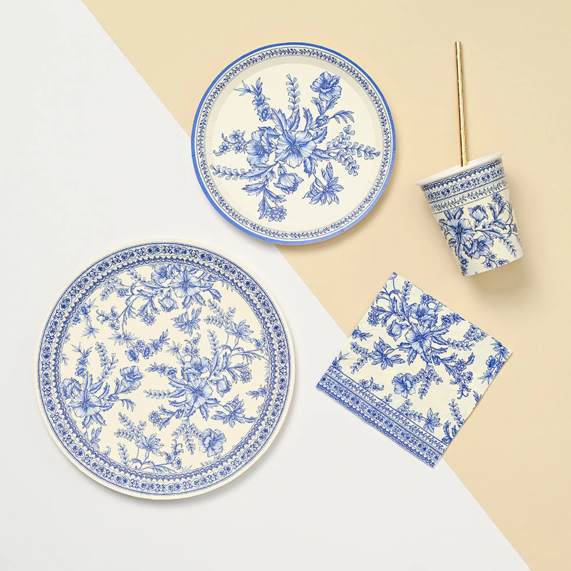 French Toile Cups (10 per pack)