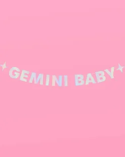 Gemini Baby Banner - Iridescent Foil Banner