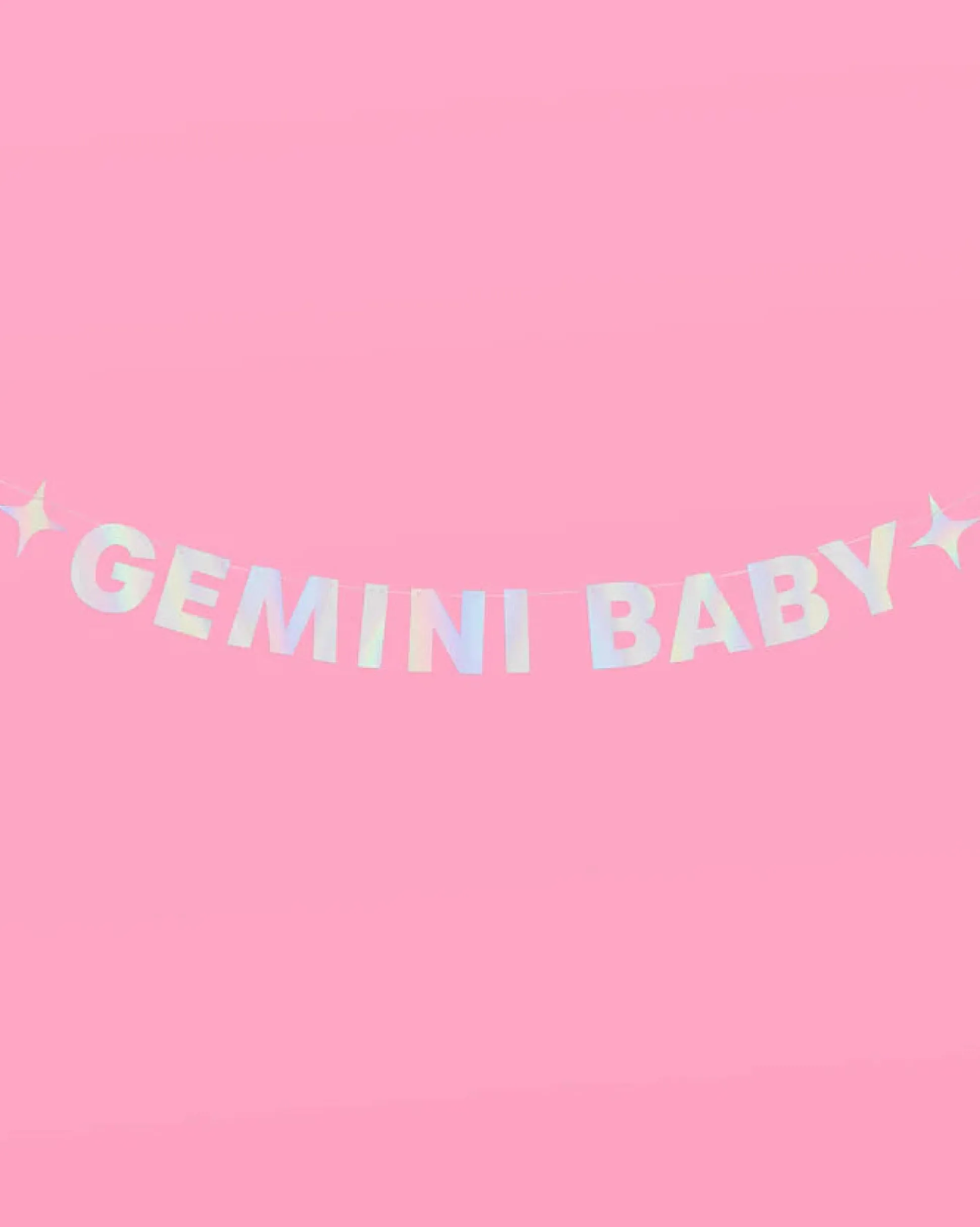 Gemini Baby Banner - Iridescent Foil Banner