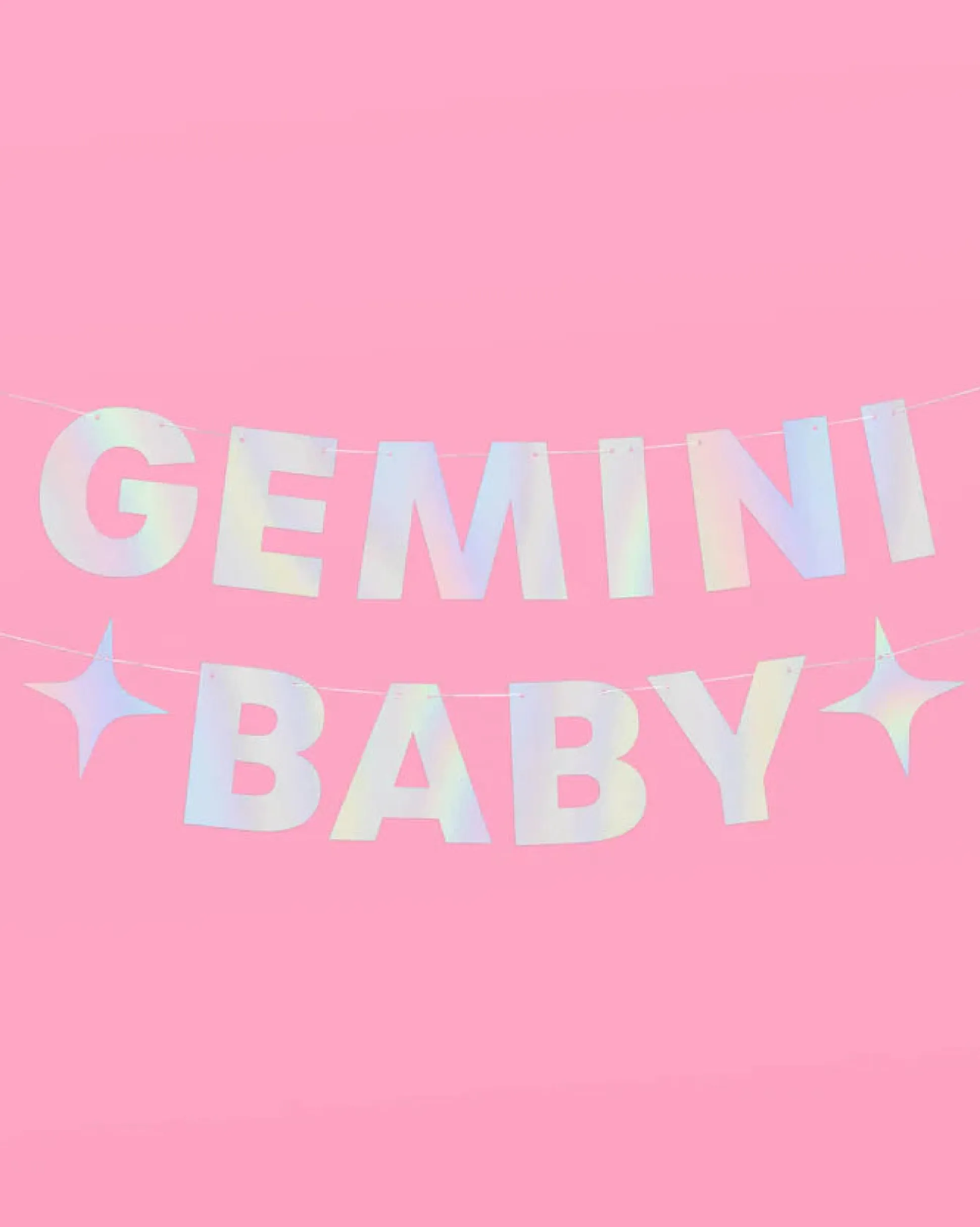 Gemini Baby Banner - Iridescent Foil Banner