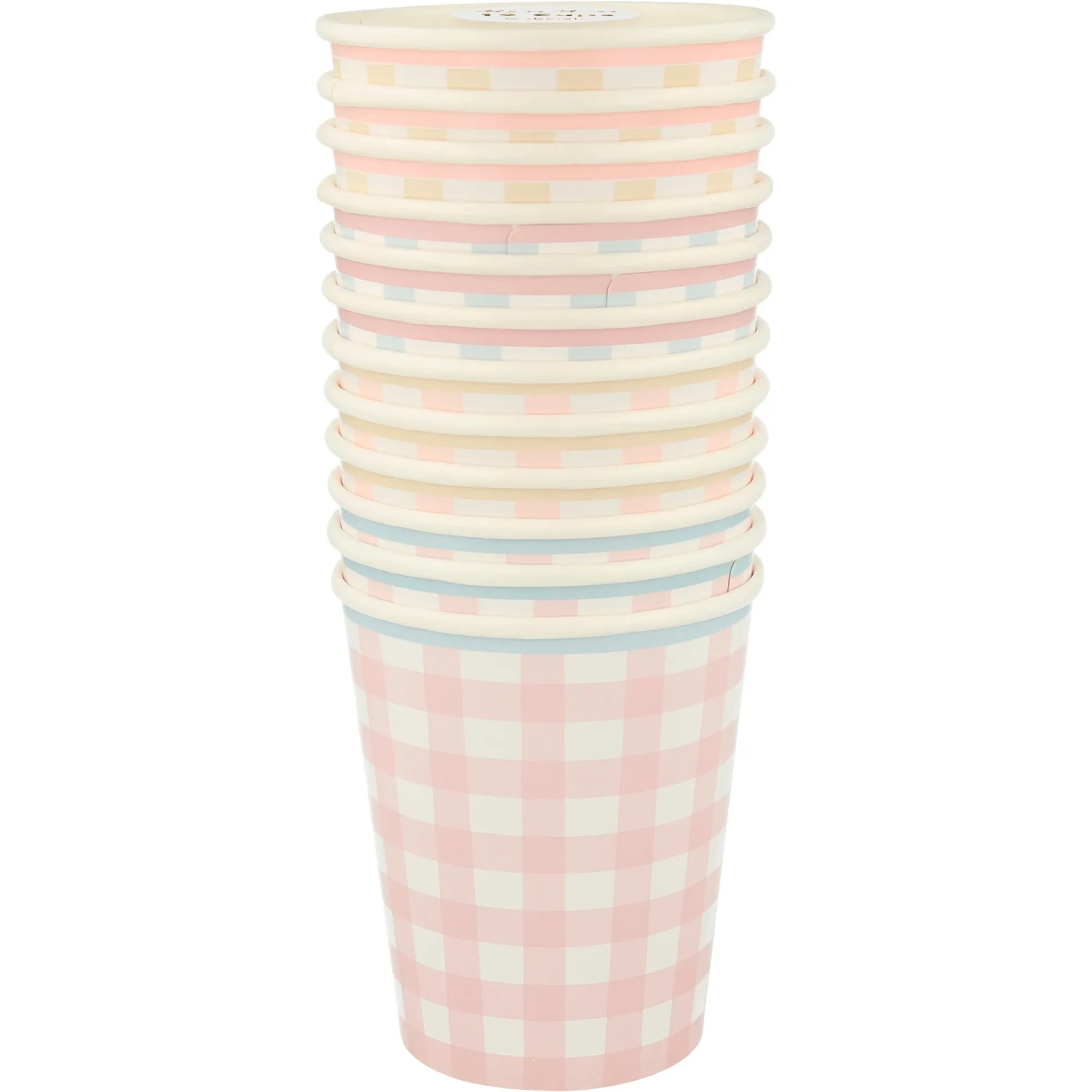 Gingham Cups, Pack of 12