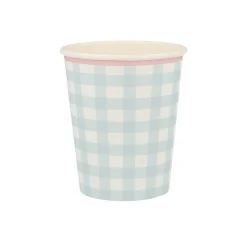 Gingham Cups, Pack of 12
