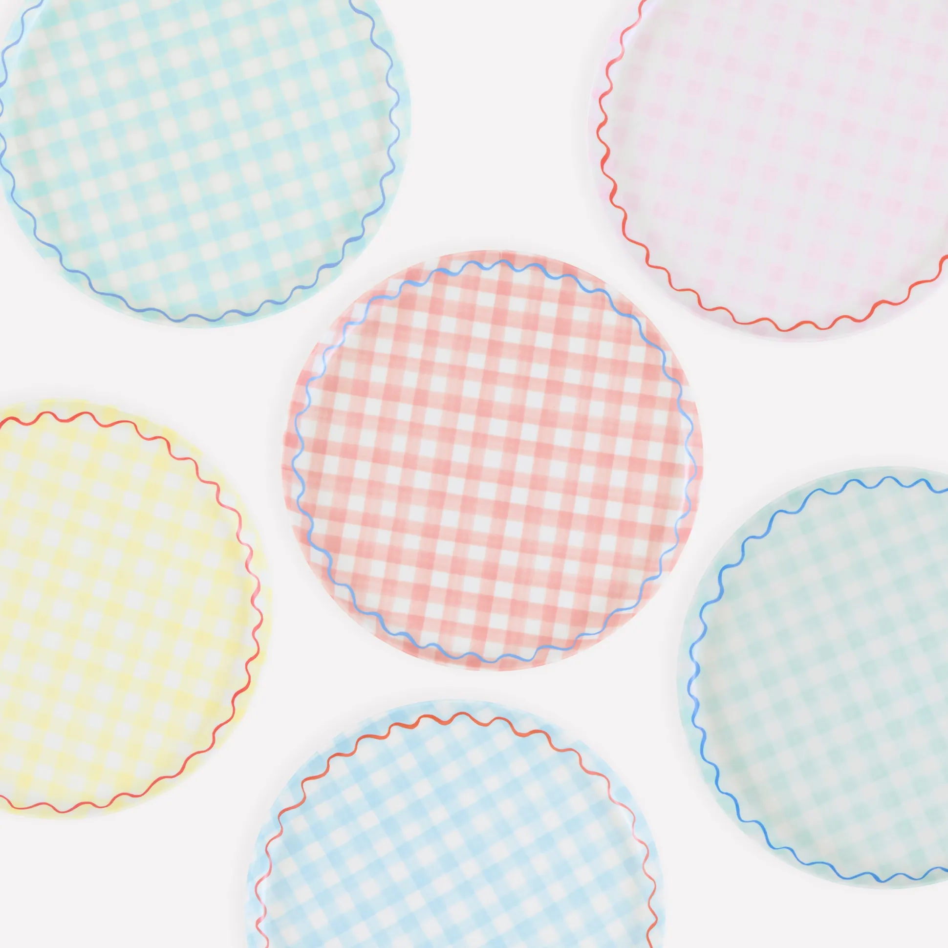 Gingham Reusable Small Plates (x 6)