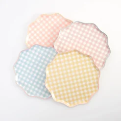 Gingham Side Plates, Assorted Pack of 12