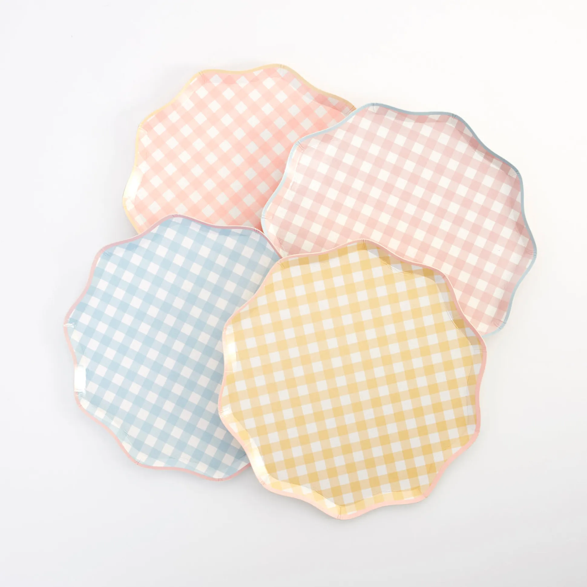 Gingham Side Plates, Assorted Pack of 12