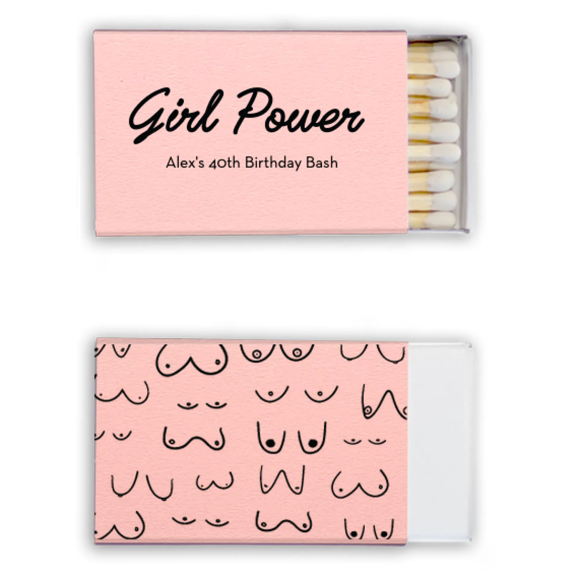 Girl Power Custom Matches, Black Foil