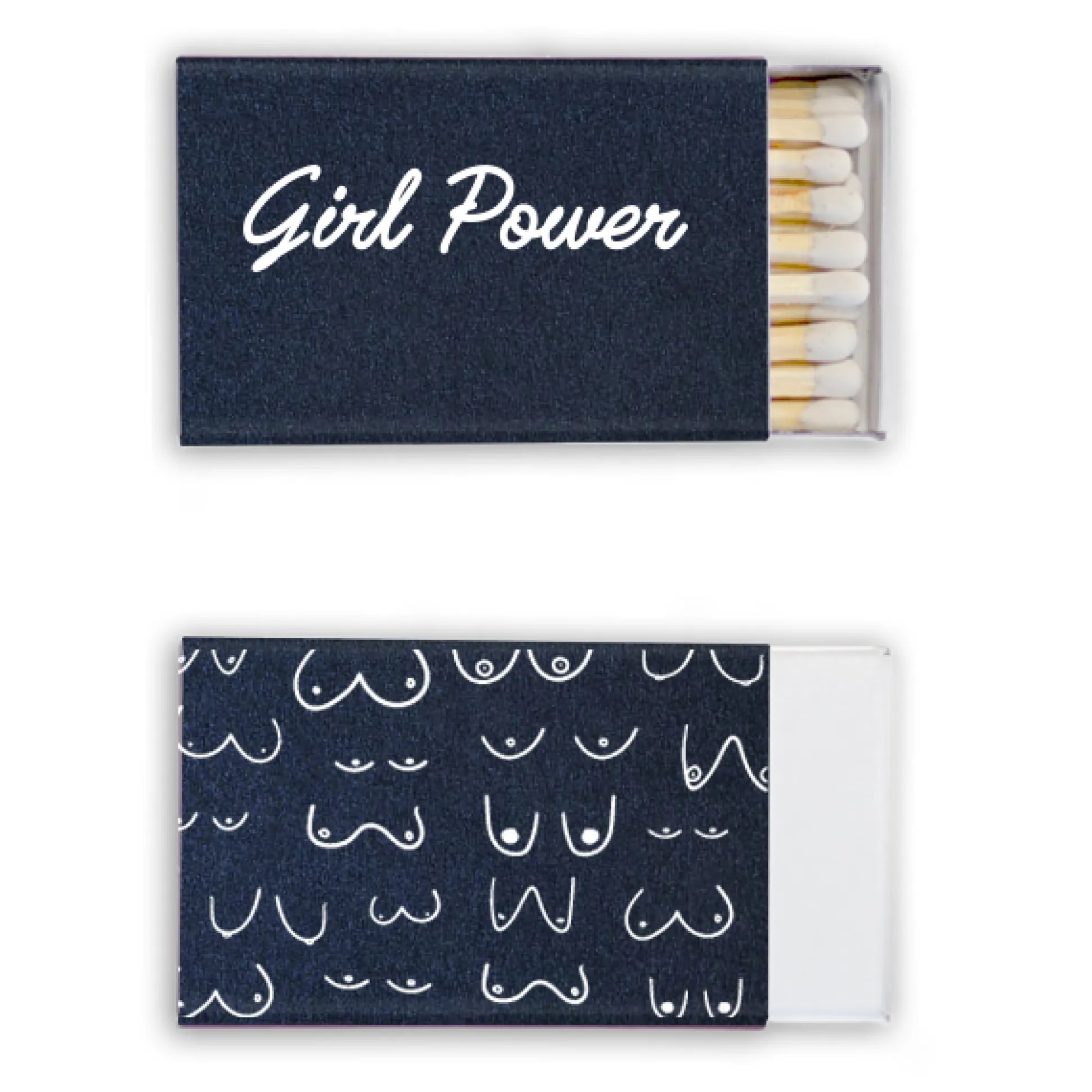 Girl Power Custom Matches, White Foil