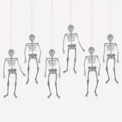 Glitter Jointed Skeleton Decorations (x 6)
