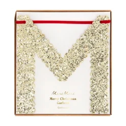 Glitter Scallop Merry Christmas Garland