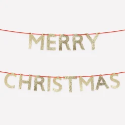 Glitter Scallop Merry Christmas Garland