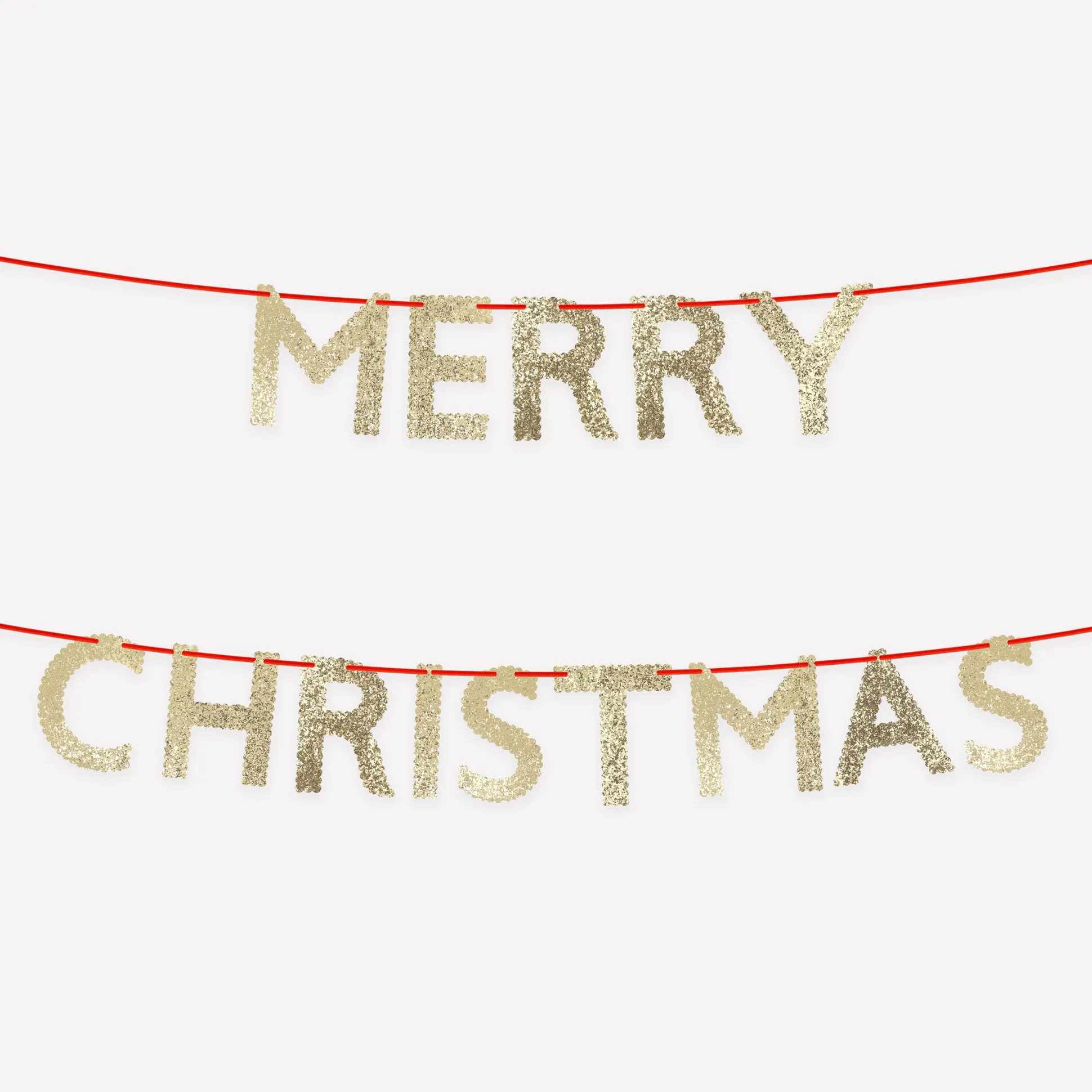 Glitter Scallop Merry Christmas Garland