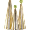 Gold and Chartreuse Carnival Trees, Set of 3