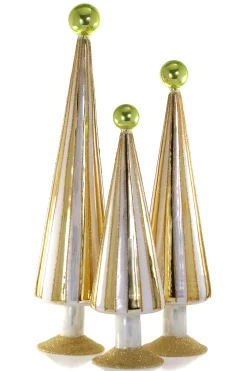 Gold and Chartreuse Carnival Trees, Set of 3