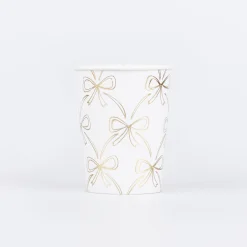 Gold Bow Cups, Pack of 8