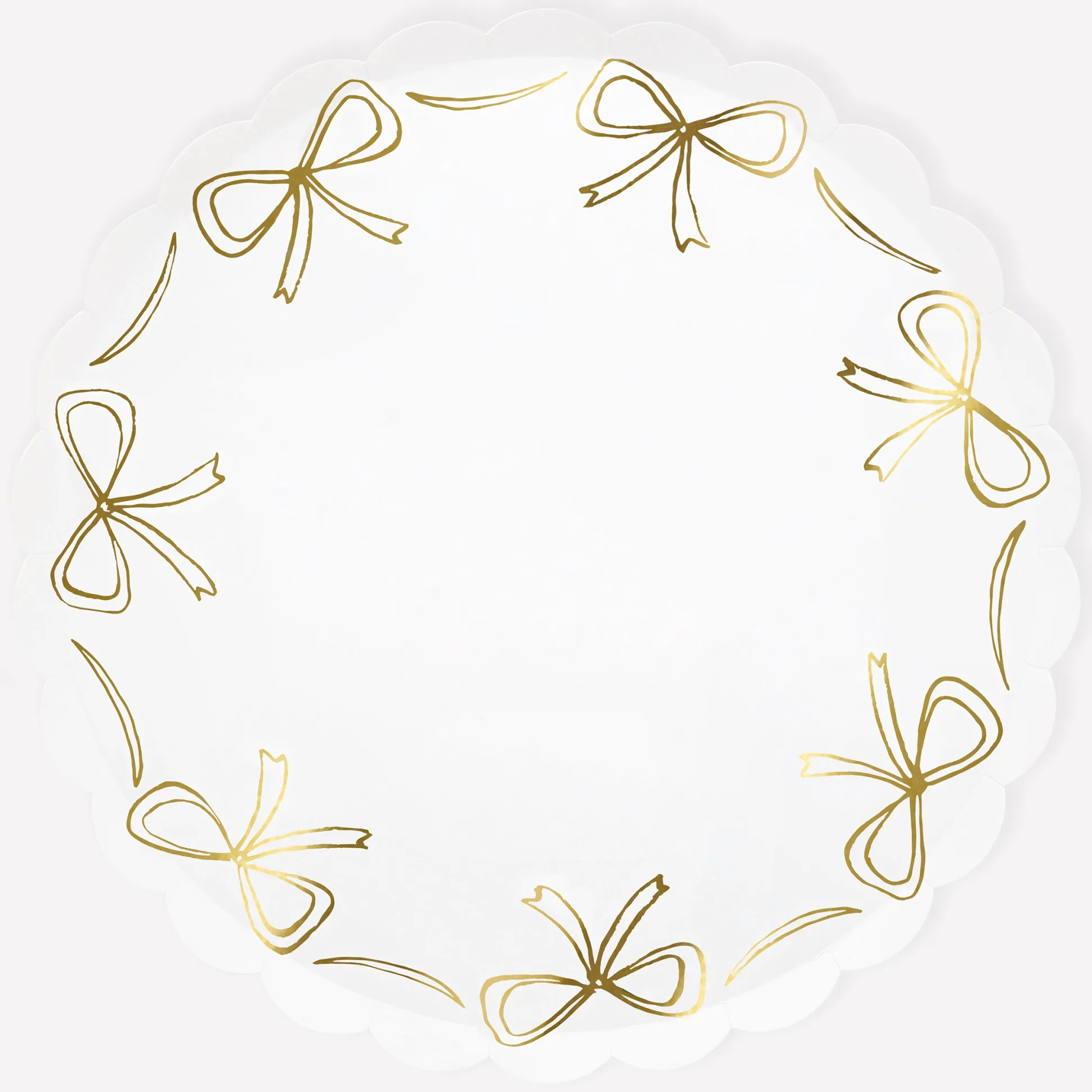 Gold Bow Dinner Plates, Pack of 8