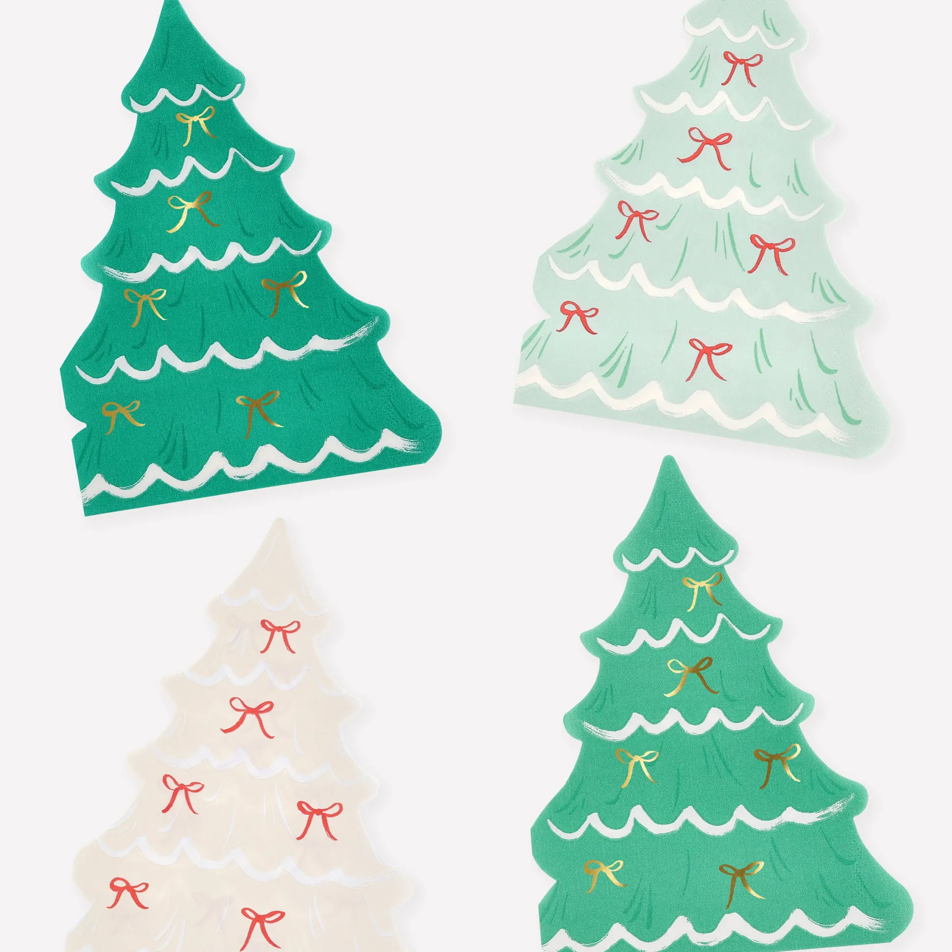 Gold Bow Tree Napkins, Pack of 16