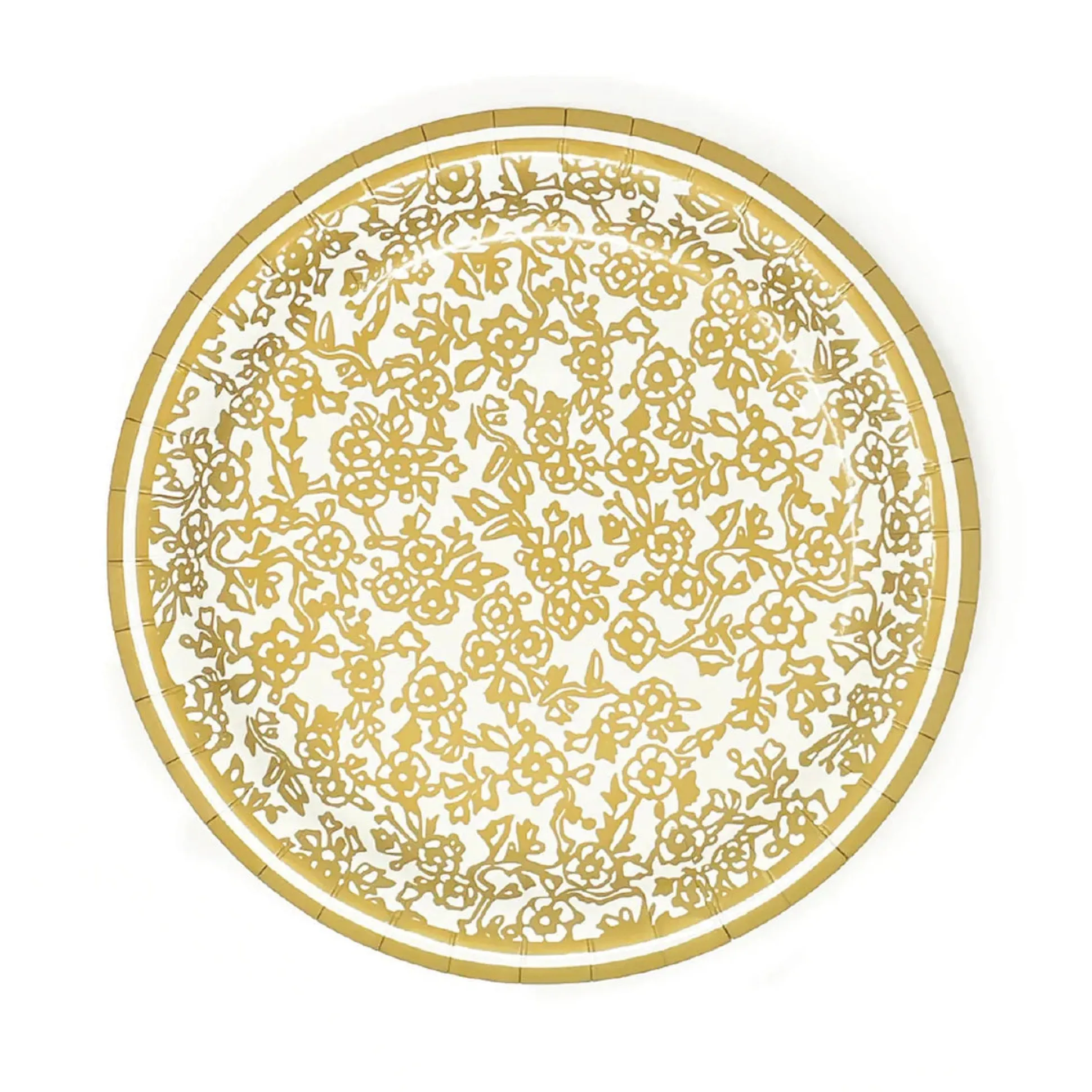 10" Gold Chinoiserie Paper Plates, Pack of 8