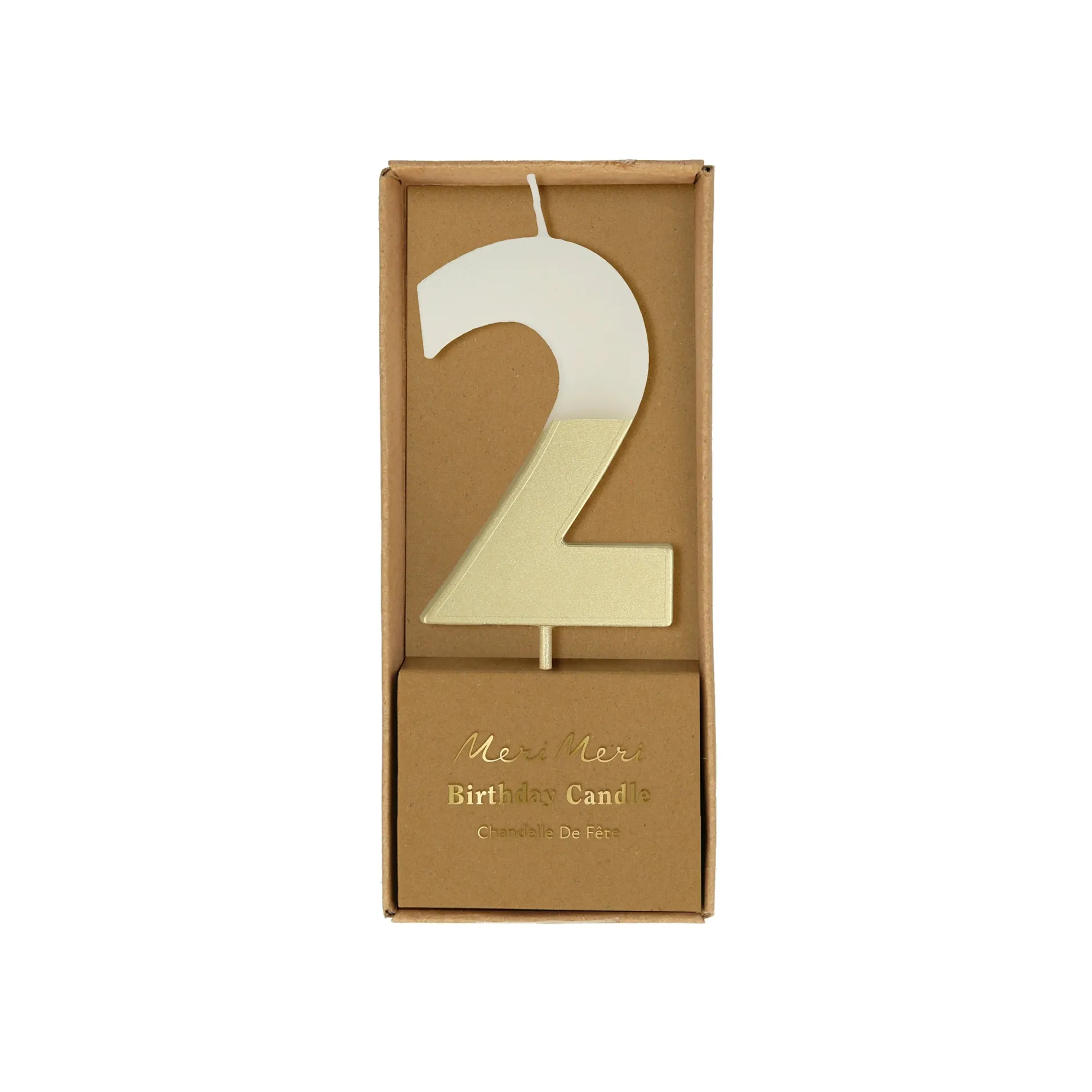 Gold Dipped Number Candle
