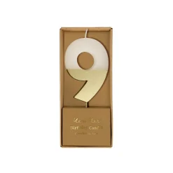 Gold Dipped Number Candle