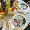 Golden Flowers Paper Placemats, Set of 24