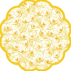 Golden Flowers Paper Placemats, Set of 24