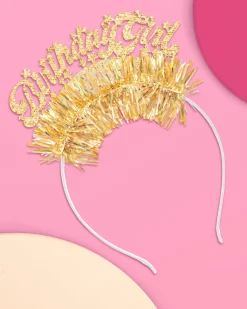 Golden Girl Bday Headband - fringe headband