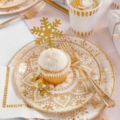 Golden Snowflake Small Plates (10 per pack)