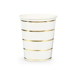 Gold Frenchie Striped 9 oz Cups, Pack of 8
