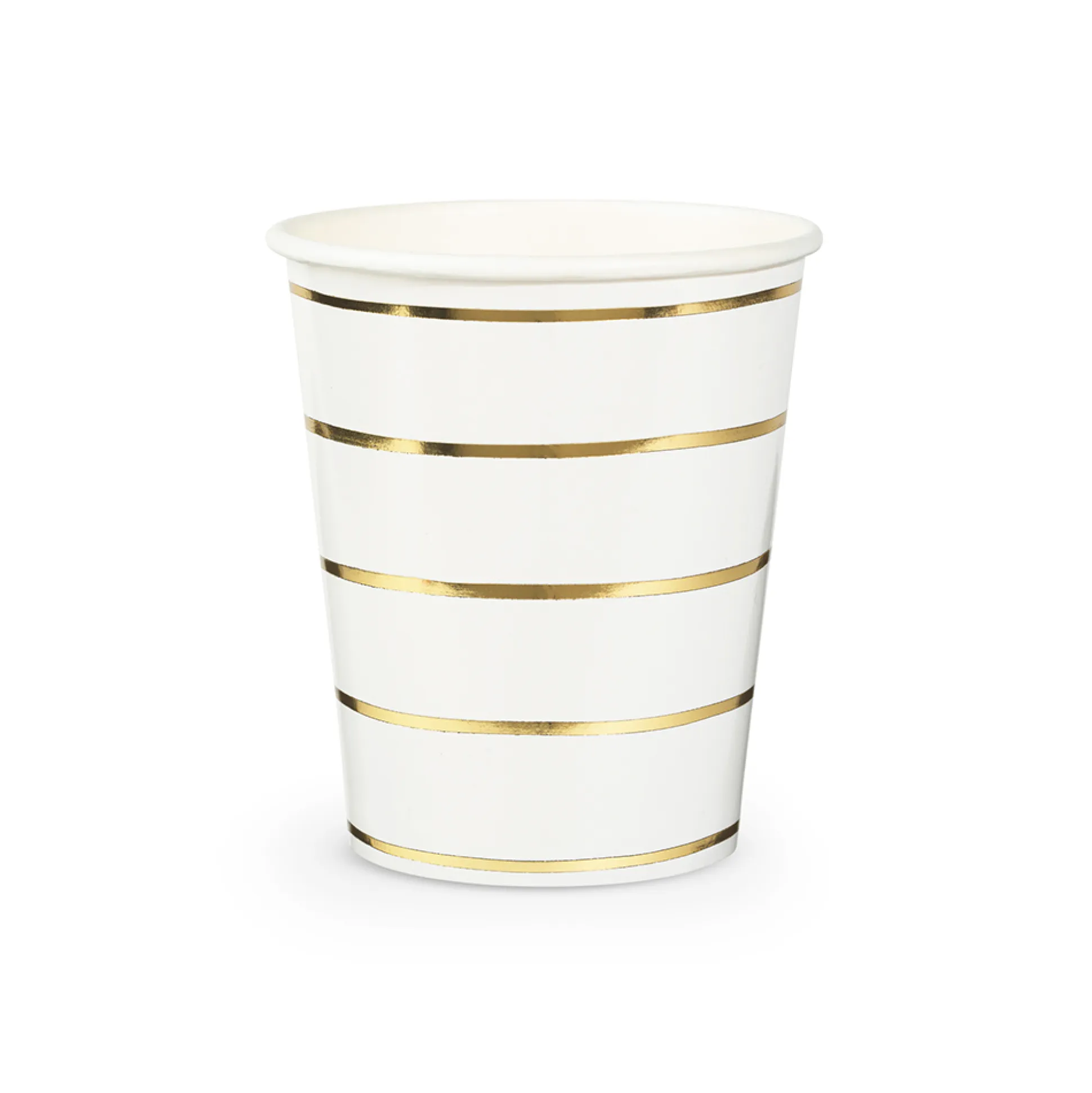 Gold Frenchie Striped 9 oz Cups, Pack of 8