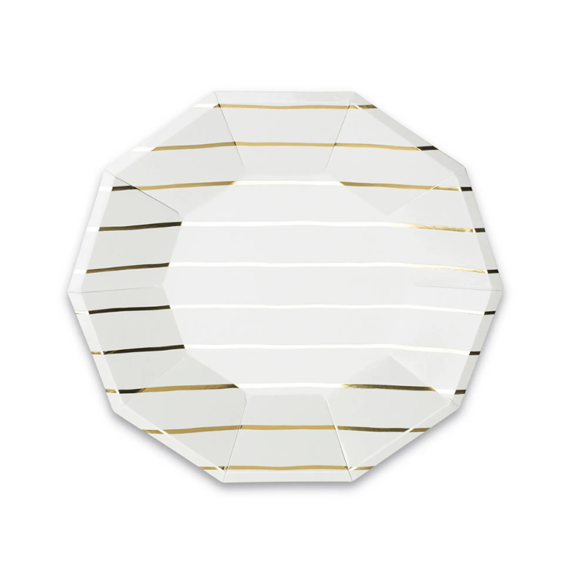 Gold Frenchie Striped Small Plates, Pack of 8