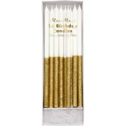 Gold Glitter Dipped Candles