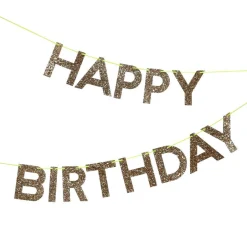 Gold Happy Birthday Banner