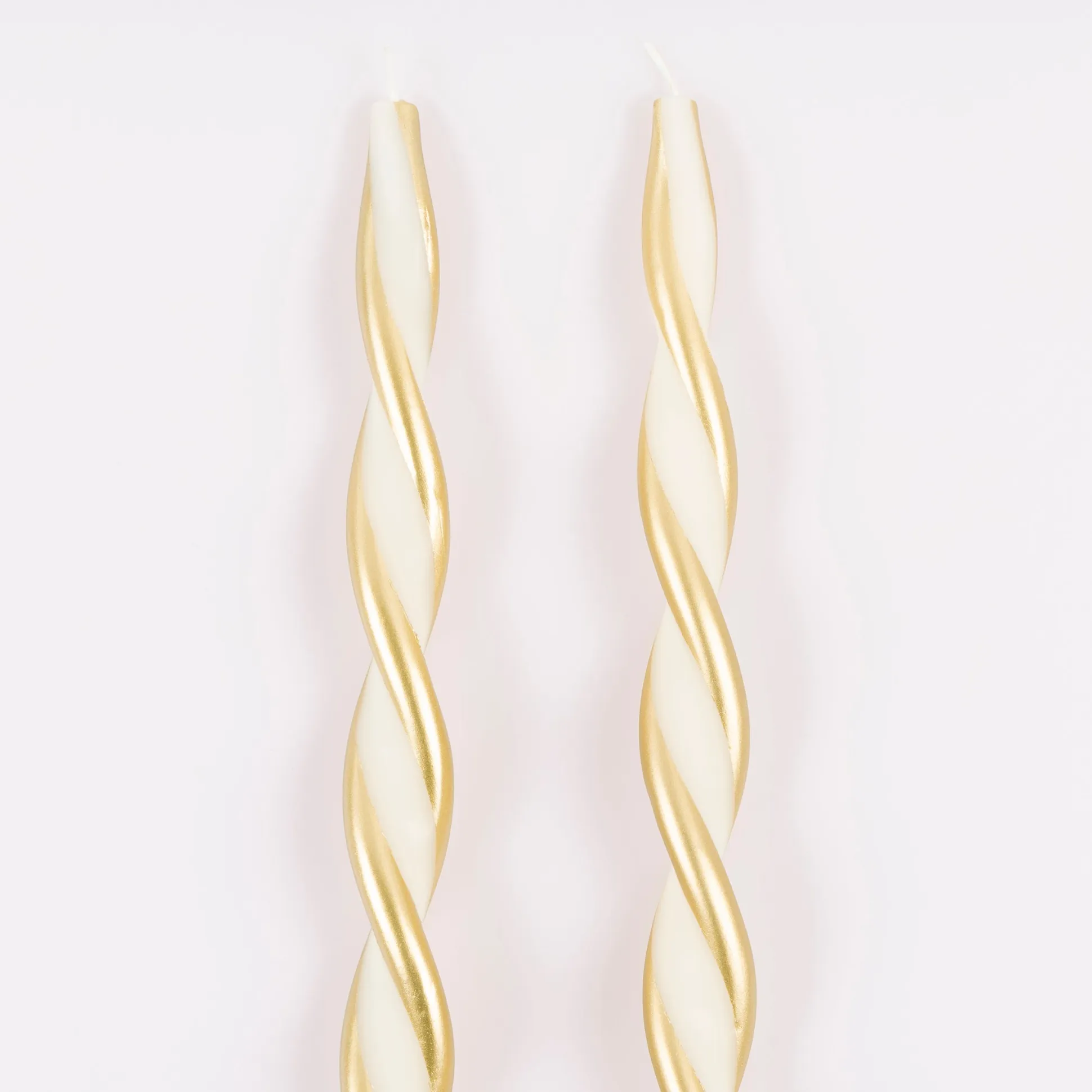 Gold Stripe Twist Candles, Pack of 2