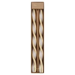 Gold Stripe Twist Candles, Pack of 2