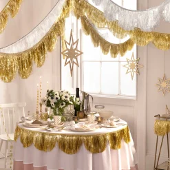 Gold Tinsel Scallop Garland