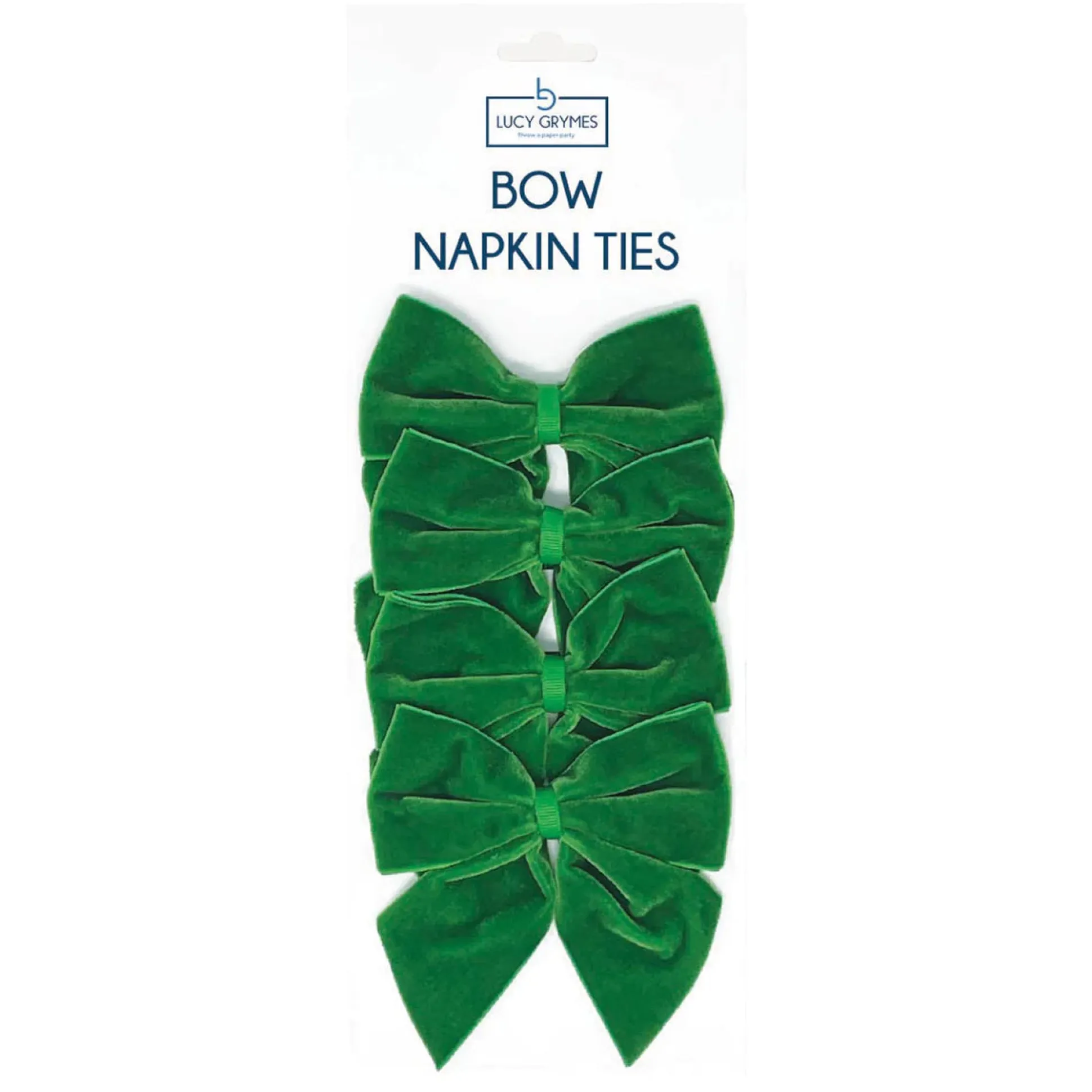 Green Bow Napkin Ties, Pack of 4